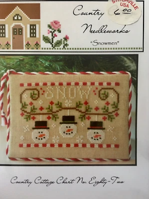 "Snowmen" Country Cottage Needlworks w/floss & fabric + free XL directions - Image 1 of 4