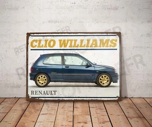 Plaque métal vintage renault clio williams Enseigne Garage Décoration Déco - Picture 1 of 3