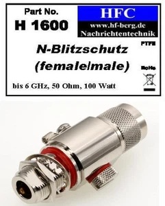 N-Blitzschutz Stecker / Buchse bis 6 GHz (H1600) - Picture 1 of 2