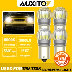 AUXITO 1156 7506 LED Reverse Backup Light Bulbs White 6000K Canbus Error Free 4x - Picture 1 of 10