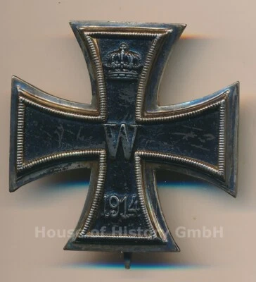 143694: Eisernes Kreuz 1.Klasse, EK I. Hersteller KO Gravur Verleihung 13.7.1918 - Bild 1 von 4
