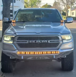 2019 RAM 1500 M&R LED HOOD MOUNT 80w Kit WITH AMBER DRL - Picture 1 of 6