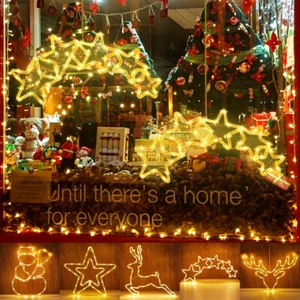 Christmas Star Lights Silhouette Light Xmas Window Decoration Xmas Sign Lamp UK - Picture 1 of 33