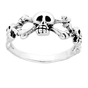 Totenkopf Jolly Roger 925 Silberring,Motivring Bikerring scull msr36 - Picture 1 of 44