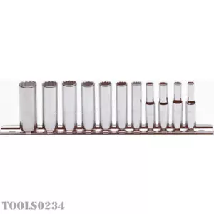 J47203 1/4" Drive 11-Piece Metric Deep Socket Set 12 Point Proto - Picture 1 of 8