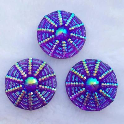 Wholesale 50pcs 30 mm Crystal AB resin Spider web flatback cabochons accessories - Image 1 of 4