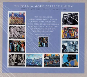 3937 Civil equal Rights more perfect Union MLK Stamp  Full Sheet of 10 MNH S/A - Picture 1 of 2
