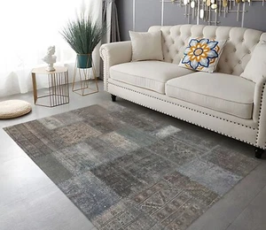 Bargain Price , Genuine Vintage Hand made Patchwork Rug RRP £300+ - Picture 1 of 8