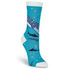 Whale Shark K Bell Women's Crew Socks Blue New Novelty Ocean Mammal Fashion