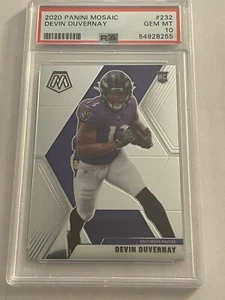 Panini Mosaic 2020 #232 Devin Duvernay - Baltimore Ravens novato PSA 10 - Qty - Imagen 1 de 2