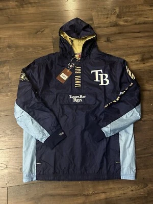 Tampa Bay Rays Jacket Mitchell And Ness Logo Blue New With $140 Tag XL Mens - Image 1 of 4