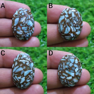 Glowing Top Copper Larimar Oval Shape Cabochon Loose Gemstone Jewelry For Making - Picture 1 of 13