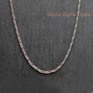 Collar de cadena de cuerda de plata de ley oxidada de 1,37 mm toda la longitud 16"~26" A2694 - Imagen 1 de 11