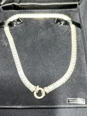 "Collar de eslabones de plata de ley Milor Bombé Bismark 17"" 23,2 gr" Foto 1 de 4