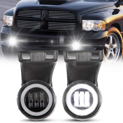 2x luzes de neblina de LED com lâmpadas de neblina DRL para 1994-2002 Dodge Ram 1500 2500 3500 - Imagem 1 de 4