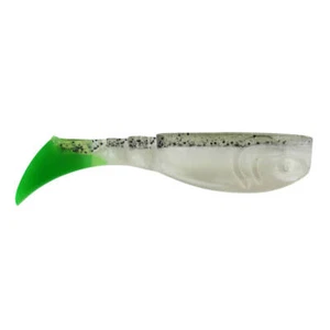 Pez de goma Jenzi Action Tail Shad White Silver Green pez de goma perca luciérnaga - Imagen 1 de 1