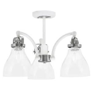 Toltec Easton 3Lt Semi-Flush, White/Nickel/6.25" Clear Bubble - 1947-WHBN-4760 - Picture 1 of 1