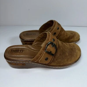 Born Women’s Brown Leather Banyan Clogs Size 9 Suede Shoes Buckle BR0028006 - Picture 1 of 10