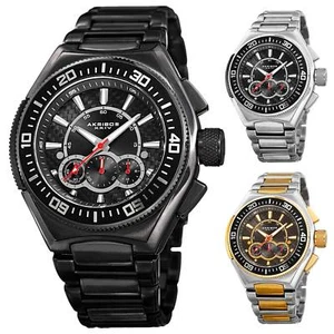 Men's Akribos XXIV AK910 Quartz Chronograph Stainless Steel Bracelet Watch - Picture 1 of 1