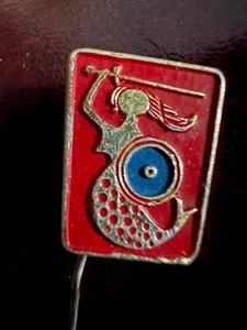 Vintage Warszawa Warsaw Polish Poland Mermaid Siren Lapel Badge Travel Stick Pin - Picture 1 of 5