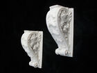 Bracket  "carved plaster" UMB1 dollhouse poly-resin 2pc corbel Unique Miniatures
