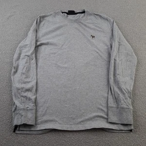 Paul Smith Mens T-Shirt Medium Grey Long Sleeve Top Casuals Mod Striped Zebra - Picture 1 of 11