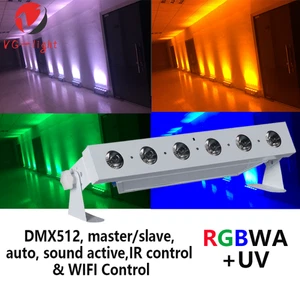 6x18w RGBWA UV 6in1 Wireless DMX LED Battery Washer Uplight with WIFI Remote - Picture 1 of 9