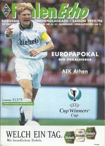 BORUSSIA MONCHENGLADBACH – AEK ATHENS 1995-1996 UEFA CUP WINNERS MATCH PROGRAM - Picture 1 of 2