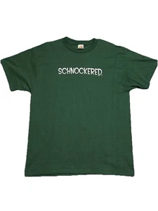 Vintage Y2K SCHNOCKERED Zitat T-Shirt Gr. XL grün Fruit of Look Etikett - Bild 1 von 5