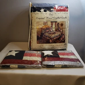 Edredones originales hechos a mano americana tamaño king con 2 fundas estándar - Imagen 1 de 8