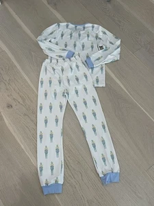 Cecil und Lou Nussknacker Druck Weihnachten Pyjama Set 2-teilig Gr. 12 Urlaub EUC PJs - Bild 1 von 5