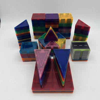 Magnetic Tiles Picasso Lot 200+ Piece Mixed Shapes Squares Triangles Stem  Toy - Image 1 of 4