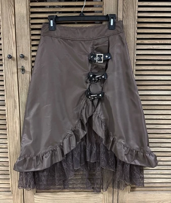 Steampunk Western Theme Brown Skirt Size S Halloween Costume - Image 1 of 4