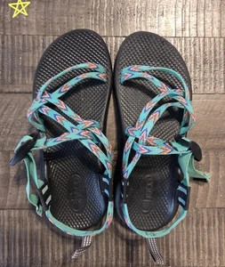 Sandalias clásicas CHACO ZX1 Ecotread hoja como nueva verde púrpura joven niña talla 5 senderismo - Imagen 1 de 8