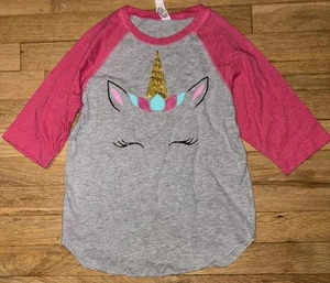 Live and Tell Mädchen Kinder Einhorn 3/4 Länge T-Shirt Jugend Small - Bild 1 von 2
