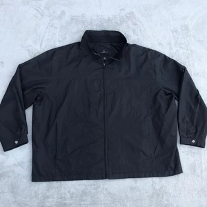London Fog Mens 4XL Windbreaker Jacket Water Resistant Full Zip Black Soft Shell - Picture 1 of 13