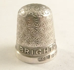 Antiker Silber Souvenir Fingerhut "Leamington Spa" - gepunzt Birmingham 1930 - Bild 1 von 5