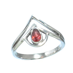 ANILLO DE JOYERÍA HECHO A MANO DE PLATA ESTERLINA MACIZA 925 PIEDRAS PRECIOSAS NATURALES GRANATE 3 A 12 - Imagen 1 de 1