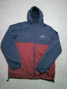 Quicksilver Windbreaker Jacket Mens Large Blue Maroon - Picture 1 of 7