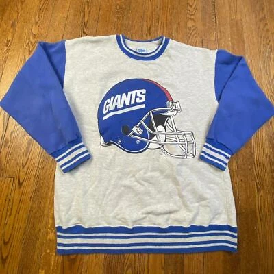 Sudadera De Colección Años 90 Salem Ropa Deportiva NFL New York Giants Casco Grande Cuello Redondo  Foto 1 de 4