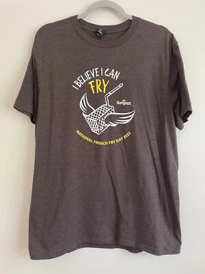 Men’s T Shirt I Believe I Can Fry XL Brown Shirt Sleeve National French Fry Day - Image 1 of 4