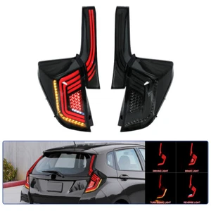 Smoke Lens For Honda Fit Jazz 2014-2019 Animation Rear Brake Lamp LED Tail Light - Picture 1 of 8