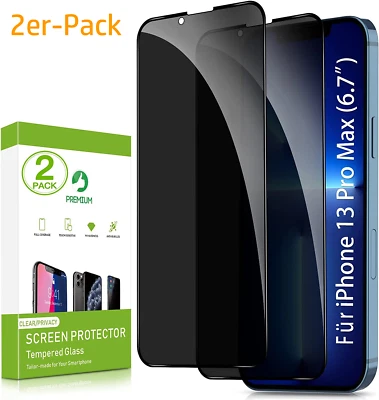 MOBILE GURU 2x FÜR iPHONE 14 13|PRO|MAX ANTISPY DISPLAYSCHUTZFolie BLICKSCHUTZ PRIVACY GLAS