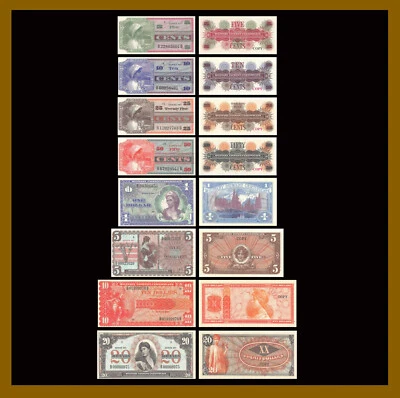 Copy MPC 1 5 10 25 50 Cents / Dollars (8 Pcs Set), Series 661 - Image 1 of 4