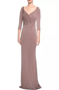 Vestido La Femme Marrón Cacao Manga 3/4 Acanalado Jersey Columna Talla 6 $365. 12 - Imagen 1 de 11