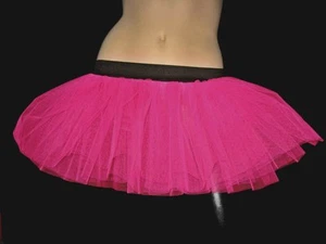 Women Adult Plus size Hot Pink Tutu Skirt Dancer Club Fancy Rave Neon Halloween - Picture 1 of 1