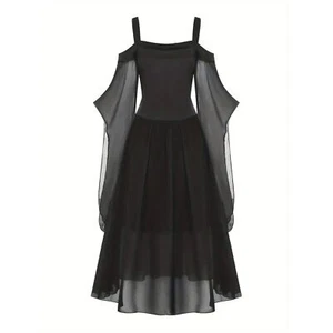 Vestido Gótico Bruja Cosplay - Para Mujer con Diseño de Malla Retro Negro/XXL (14) - Imagen 1 de 7