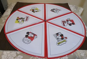 Disney Parks Mickey & Minnie 6 Piece Italian Pizza Plates, Melamine - Picture 1 of 12