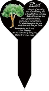 Metal Heart Cross Grave Marker Dad Memorial Grave Stake Dad - Picture 1 of 2