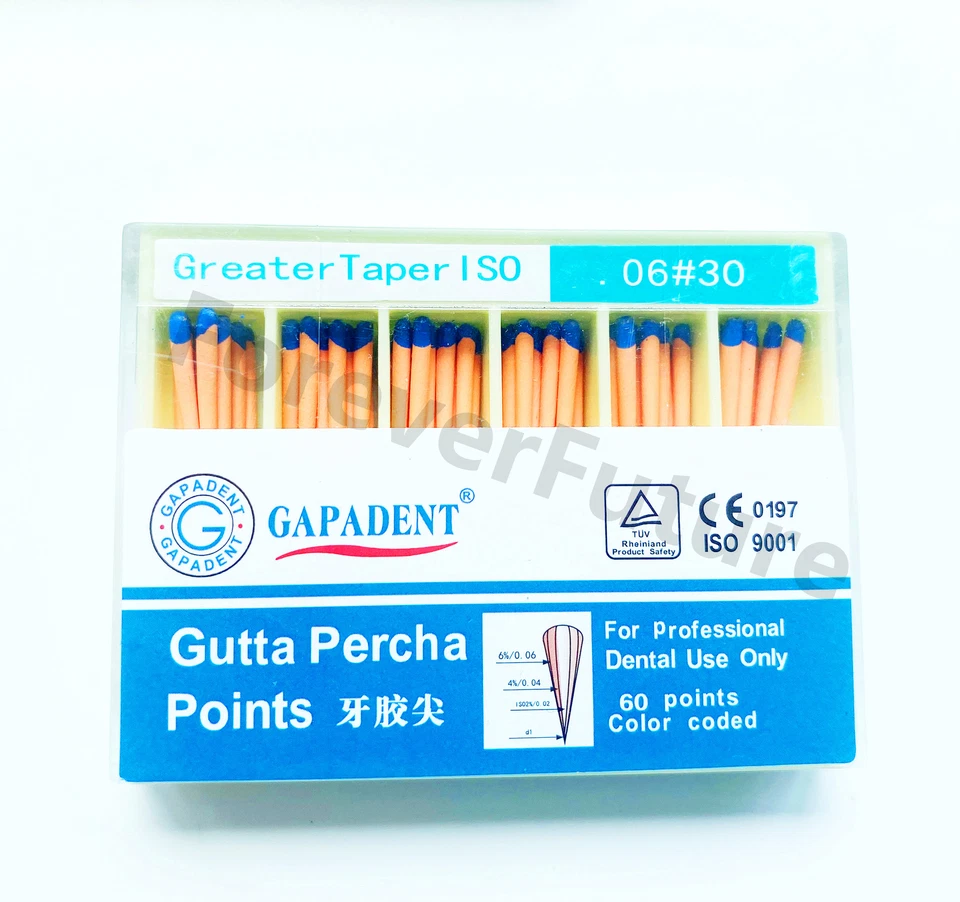 Dental 06# Absorbent Gutta Percha Taper Point Endodontic Zinc Oxide 30# - Image 1 of 1